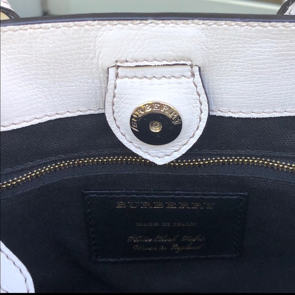 Burberry Leather Check-Panel Satchel Bag - Picture 7 of 7